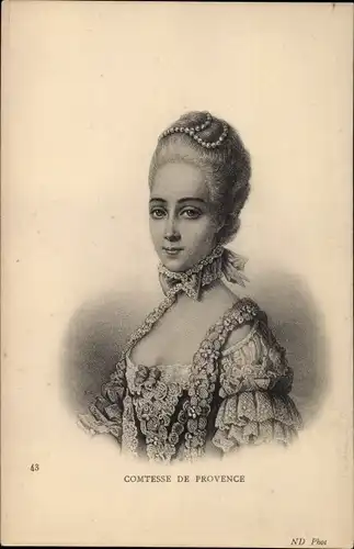 Künstler Ak Comtesse de Provence, Königin von Frankreich