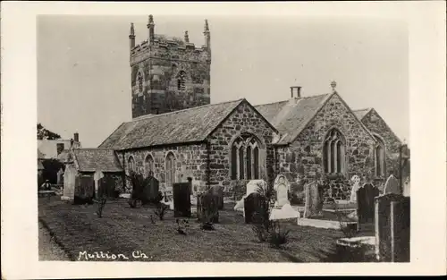 Foto Ak Mullion Cornwall England, Church