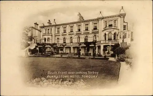 Ak Torquay Devon England, Templestowe Hotel, South Front