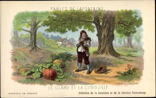 Künstler Ak Fables de Lafontaine, Le Gland et la Citrouille, Gustave Doré