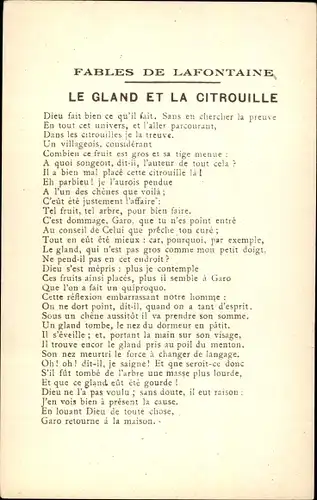 Künstler Ak Fables de Lafontaine, Le Gland et la Citrouille, Gustave Doré