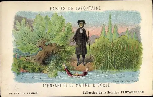 Künstler Ak Doré, Gustave, Fables de Lafontaine, L'Enfant et le Maitre d'Ecole