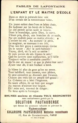 Künstler Ak Doré, Gustave, Fables de Lafontaine, L'Enfant et le Maitre d'Ecole