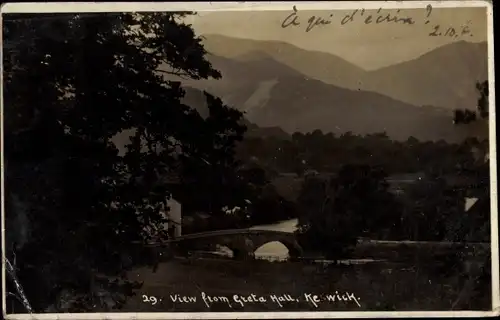 Ak Keswick Cumbria England, View from Greta Hall