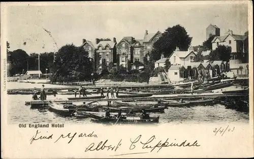 Ak Bowness on Windermere Cumbria England, Old England Hotel