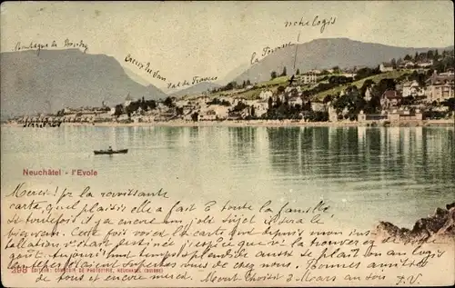 Ak Neuchâtel Kanton Neuenburg, L'Evole