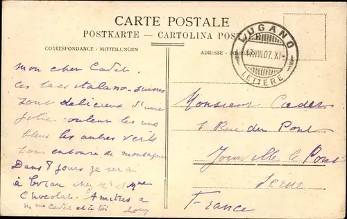 Ak Lugano Kanton Tessin Schweiz, Quai, Stadt