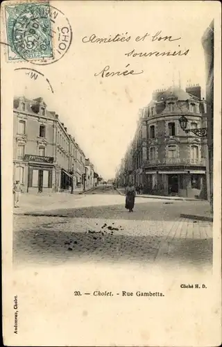 Ak Cholet Maine et Loire, Rue Gambetta