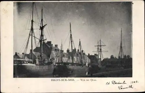 Ak Isigny sur Mer Calvados, Vue du Quai