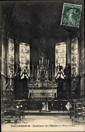 Ak Bollezeele Nord, Interieur de l'Eglise