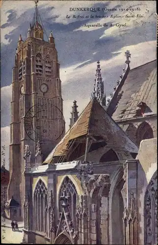Künstler Ak Gysel, A., Dunkerque Dünkirchen Nord, Eglise Saint Eloi
