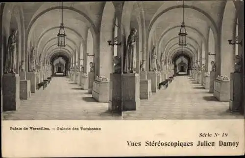 Stereo Ak Versailles Yvelines, Palais de Versailles, Galerie des Tombeaux