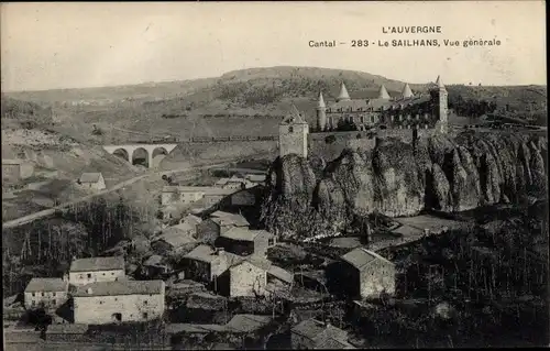 Ak Le Sailhans Cantal, Vue generale