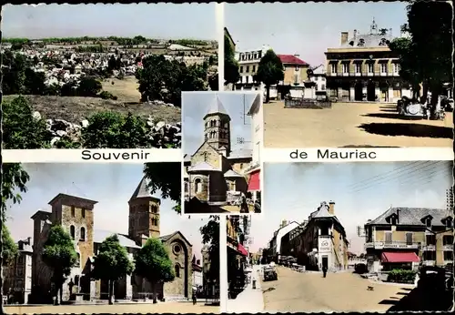 Ak Mauriac Cantal, Stadtbilder, Panorama, Kirche