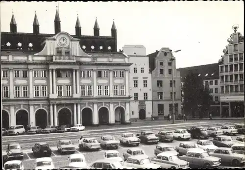 Ak Hansestadt Rostock, Rathausensemble, Thälmannplatz