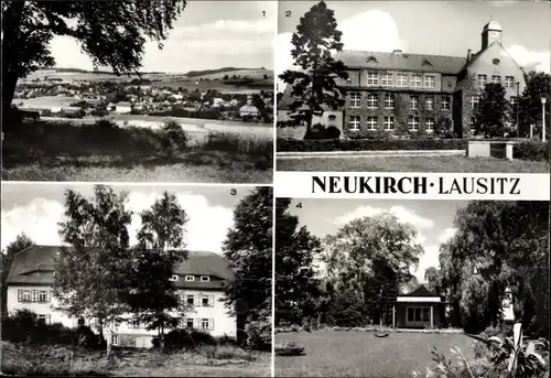 Ak Neukirch in der Lausitz, Teilansicht, Lessingschule, Jugendherbergen, PArk