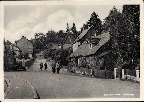 Ak Schierke Wernigerode am Harz, Dorfstraße