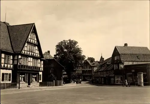 Ak Ilsenburg am Nordharz, Teilansicht mit Hirsch Apotheke