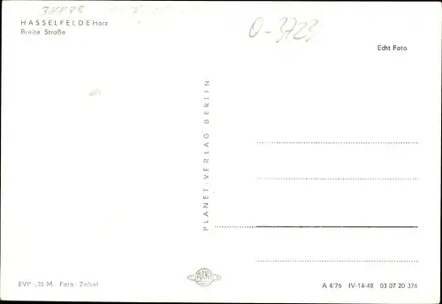 Ak Hasselfelde Oberharz am Brocken, Breite Straße