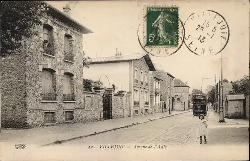 Ak Villejuif Val de Marne, Avenue de l'Asile