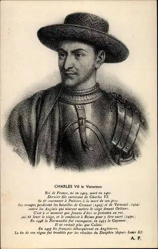 Ak Charles VII le Victorieux, König von Frankreich