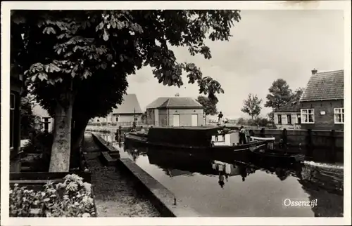 Ak Ossenzijl Overijssel, Ortspartie, Fluss, Boot