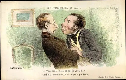 Künstler Ak Daumier, H., Les Humoristes de Jadis, zwei streitende Männer