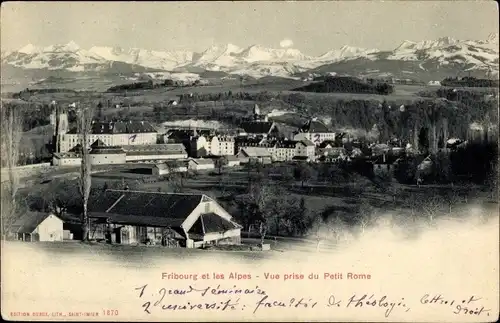 Ak Fribourg Freiburg Stadt Schweiz, Vue prise du Petit Rome