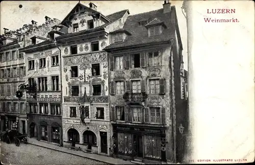 Ak Luzern Stadt Schweiz, Weinmarkt