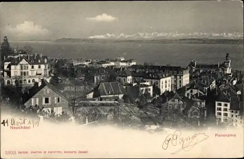 Ak Neuchâtel Kanton Neuenburg, Panorama