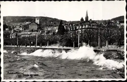 Ak Neuchâtel Kanton Neuenburg, Coup de vent