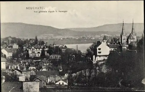 Ak Neuchâtel Kanton Neuenburg, Vue Générale depuis le Vauseyon