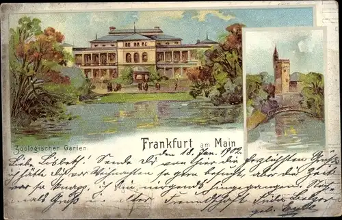 Litho Frankfurt am Main, Zoologischer Garten, Gebäude