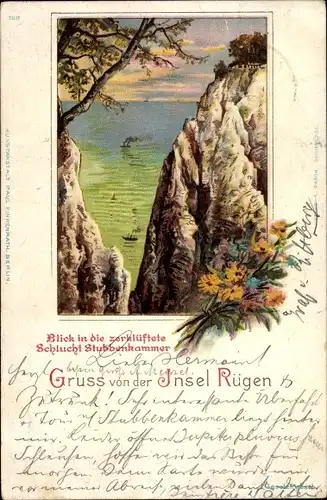 Litho Insel Rügen in der Ostsee, Stubbenkammer