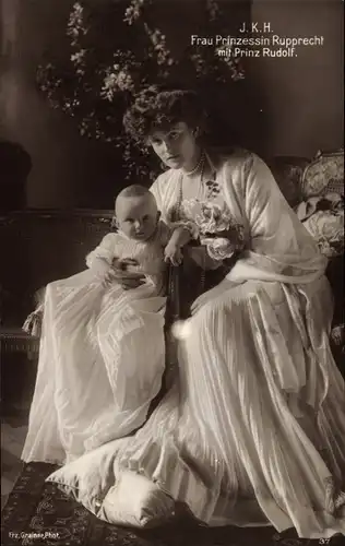 Ak Prinzessin Marie Gabriele von Bayern, Prinz Rudolf, Portrait