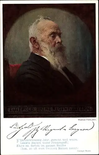 Künstler Ak Firle, Walther, Prinzregent Luitpold von Bayern, Portrait
