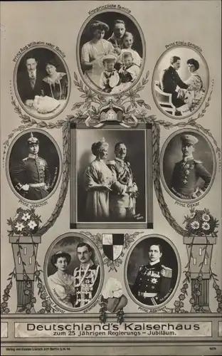 Ak Deutschlands Kaiserhaus unter Wilhelm II., 25 jähriges Regierungsjubiläum