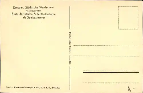 Ak Dresden Altstadt, Städtische Waldschule, Innenansicht, Fischhausstraße