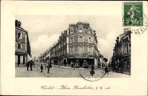 Ak Cholet Maine et Loire, Place Gambetta