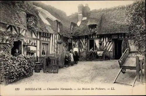 Ak Houlgate Calvados, Chaumiere Normande, La Maison des Pecheurs