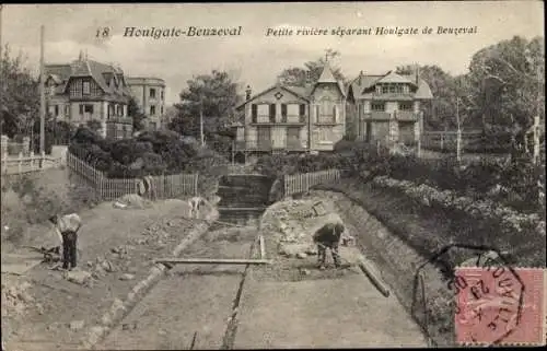 Ak Houlgate Calvados, Petite riviere separant Houlgate de Beuzeval