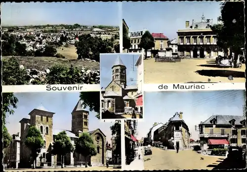 Ak Mauriac Cantal, Stadtbilder, Panorama, Kirche