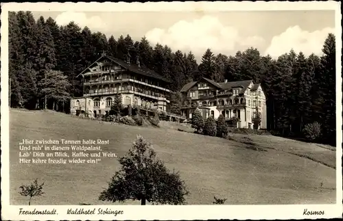 Ak Freudenstadt im Nordschwarzwald, Waldhotel Stokinger