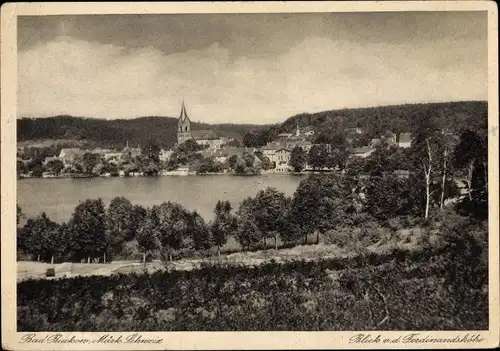 Ak Buckow in der Märkischen Schweiz, Teilansicht von der Ferdinandshöhe aus