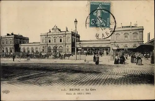 Ak Reims Marne, La Gare