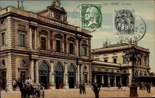 Ak Reims Marne, La Gare