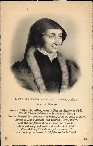 Ak Marguerite de Valois, Königin von Frankreich und Navarra