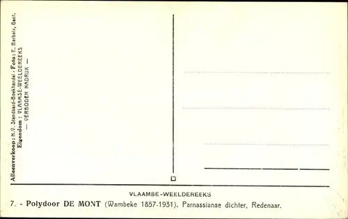 Ak Polydoor de Mont, Flämischer Dichter