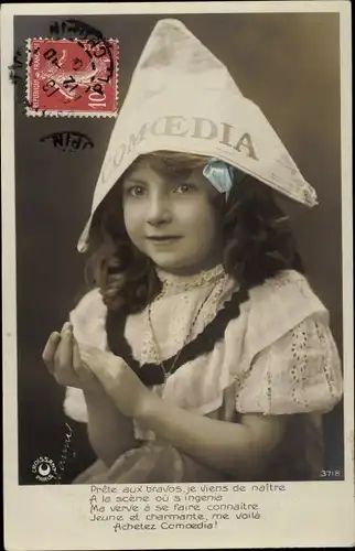 Ak Mädchen in französischer Tracht, Portrait, Comoedia