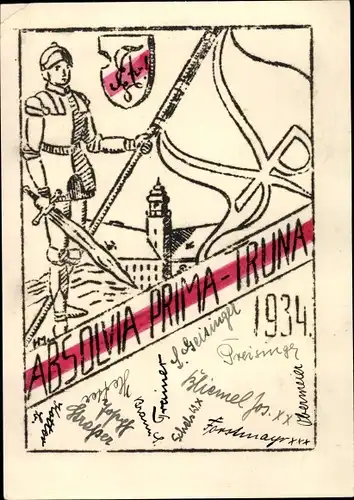 Studentika Ak Absolvia Prima Truna 1934